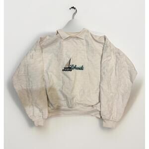 Vintage Retro 80s Wek White Lakeside Sweater Unisex Mens XL/2XL Womens 2-3XL USA